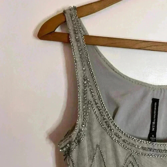 BNWT W118 Grey Beaded Dress  by Walter Baker Size Small - Picture 5 of 9